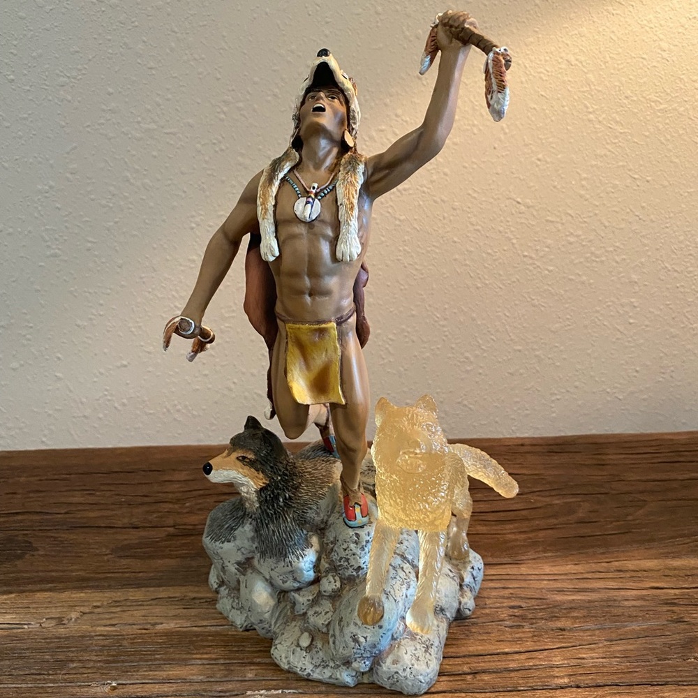 Hamilton 1997 Powerful Spirit of the Wolf Sculptural Collection By Steve Kehrli